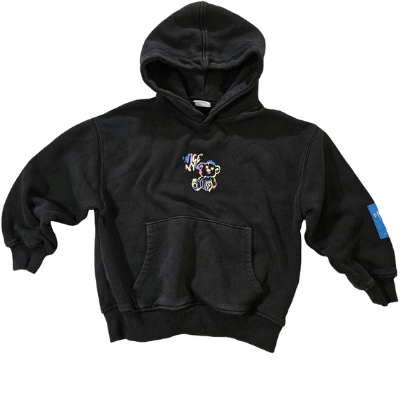Zara Other - Zara Graffiti Bear Kids Hoodie, Size 8, Black/Multi